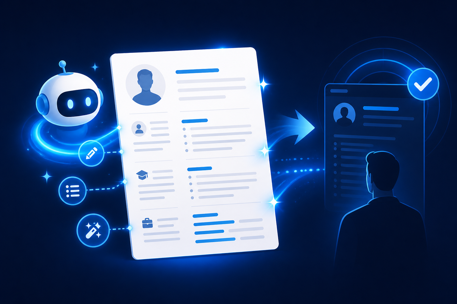 AI refining a tailored CV for a job application